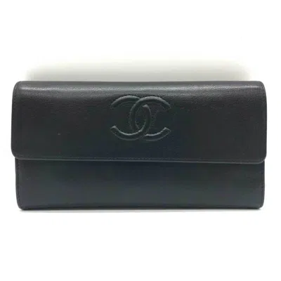 CHANEL LEATHER LONG WALLET (BI-FOLD) (PRE-OWNED)