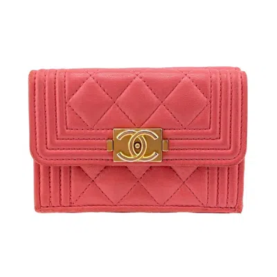 CHANEL LEATHER WALLET (TRI-FOLD) (PRE-OWNED)