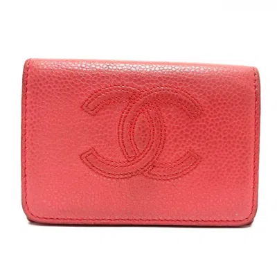 CHANEL LEATHER WALLET (TRI-FOLD) (PRE-OWNED)