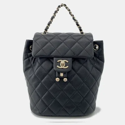 CHANEL MATELASSE BLACK CAVIAR LEATHER CHAIN BACKPACK