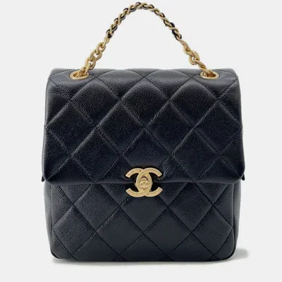 CHANEL MATELASSE CHAIN BACKPACK BLACK CAVIAR LEATHER