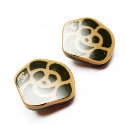 CHANEL METAL RESIN CLIP EARRINGS (PRE-OWNED)