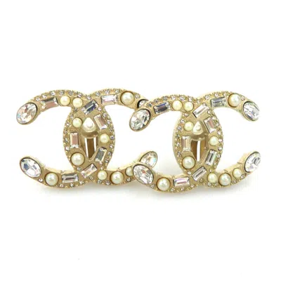 CHANEL METAL RHINESTONE CLIP EARRINGS (PRE-OWNED)