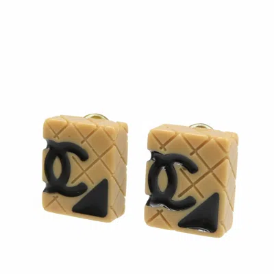 CHANEL PLATING PLASTIC CLIP EARRINGS (PRE-OWNED)