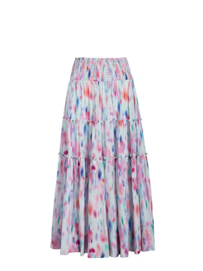 CHANGE OF SCENERY WOMEN'S BLUE / WHITE CHARLIE SKIRT IN HAZY IKAT SEAFOAM