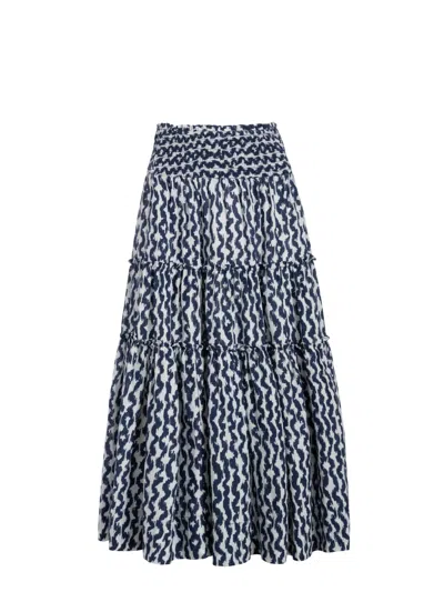CHANGE OF SCENERY WOMEN'S BLUE / WHITE CHARLIE SKIRT IN ELYSIA WAVES