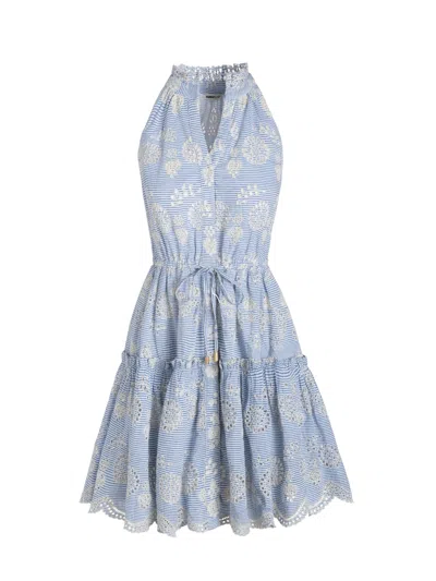 CHANGE OF SCENERY WOMEN'S BLUE / WHITE CHARLOTTE DRESS IN SKY/NATURAL EYELET