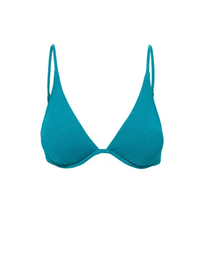 CHANGE OF SCENERY WOMEN'S GREEN / BLUE LEAH TOP IN JUNGLE GREEN METALLIC