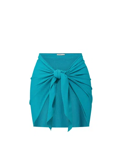 CHANGE OF SCENERY WOMEN'S GREEN / BLUE LIV SARONG IN JUNGLE GREEN METALLIC