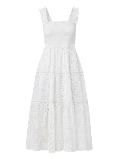 CHANGE OF SCENERY WOMEN'S NEUTRALS / WHITE KRISTEN COTTON LACE DRESS IN SEASIDE EYELET FRESH WHITE