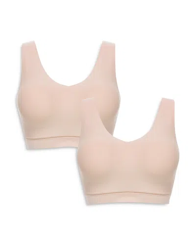 CHANTELLE SOFT STRETCH WIRELESS PADDED V-NECK BRAS, SET OF 2