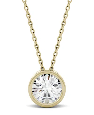 CHARLES & COLVARD MOISSANITE BEZEL SOLITAIRE PENDANT (1 CT. T.W. DIAMOND EQUIVALENT) IN 14K WHITE OR YELLOW GOLD