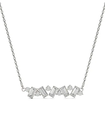 CHARLES & COLVARD MOISSANITE FIXED BAGUETTE NECKLACE (3/4 CARAT TOTAL WEIGHT CERTIFIED DIAMOND EQUIVALENT) IN 14K WHIT