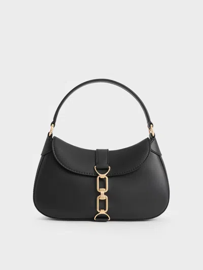 CHARLES & KEITH CHARLES & KEITH - AGATHA CHAIN-ACCENT HOBO BAG