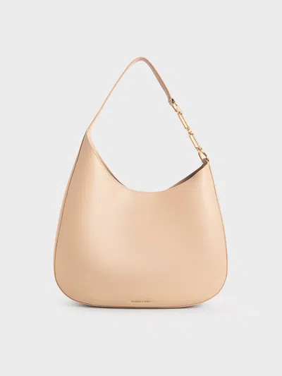 CHARLES & KEITH CHARLES & KEITH - AGATHA CHAIN-ACCENT SLOUCHY HOBO BAG