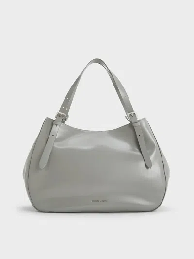CHARLES & KEITH CHARLES & KEITH - BUCKLE-STRAP SLOUCHY TOTE BAG