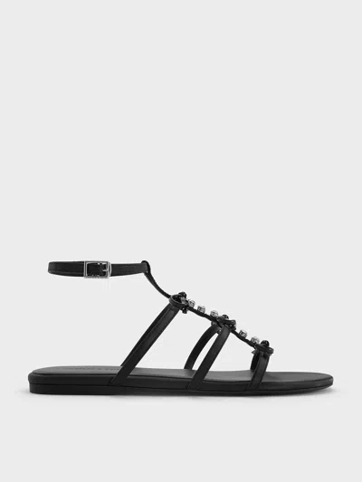 CHARLES & KEITH CHARLES & KEITH - GEM-EMBELLISHED BOW T-BAR SANDALS