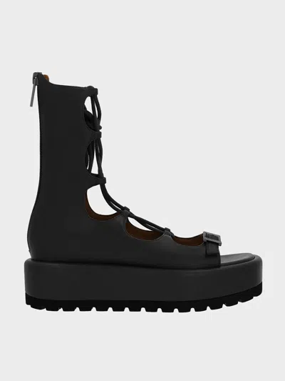 CHARLES & KEITH CHARLES & KEITH - GLADIATOR LACE-UP PLATFORM SANDALS