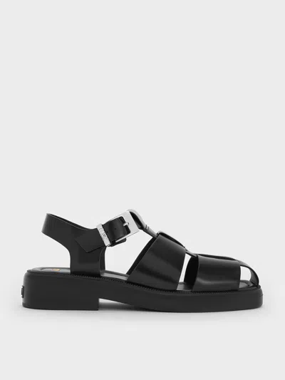 CHARLES & KEITH CHARLES & KEITH - LEATHER CAGED SANDALS