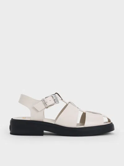 CHARLES & KEITH CHARLES & KEITH - LEATHER CAGED SANDALS