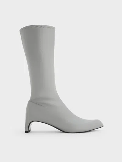 CHARLES & KEITH CHARLES & KEITH - LORDE BLADE-HEEL POINTED-TOE CALF BOOTS