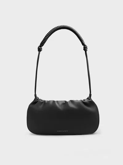 CHARLES & KEITH CHARLES & KEITH - LORELAI RUCHED KNOTTED-STRAP SHOULDER BAG