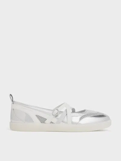 CHARLES & KEITH CHARLES & KEITH - METALLIC MESH TWO-TONE BALLET SNEAKERS