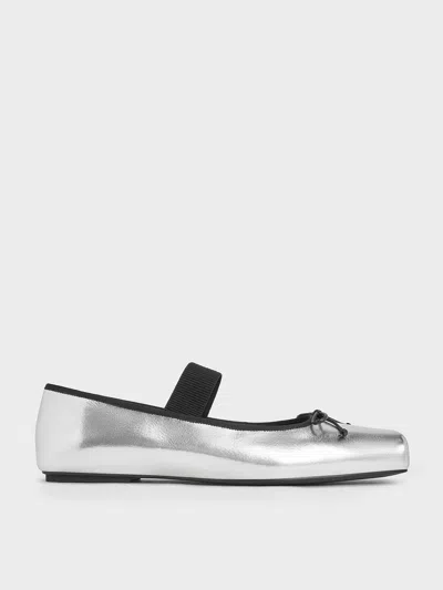 CHARLES & KEITH CHARLES & KEITH - METALLIC SQUARE-TOE MARY JANE BALLET FLATS