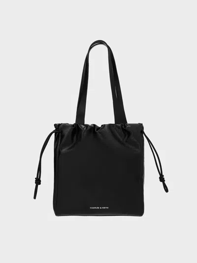 CHARLES & KEITH CHARLES & KEITH - MINI BETHEL CRINKLE-EFFECT RUCHED DRAWSTRING TOTE BAG