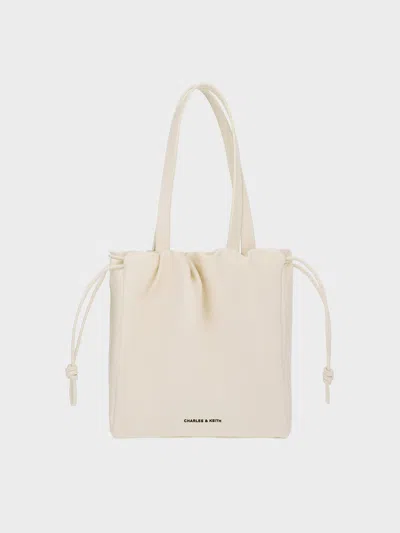 CHARLES & KEITH CHARLES & KEITH - MINI BETHEL CRINKLE-EFFECT RUCHED DRAWSTRING TOTE BAG