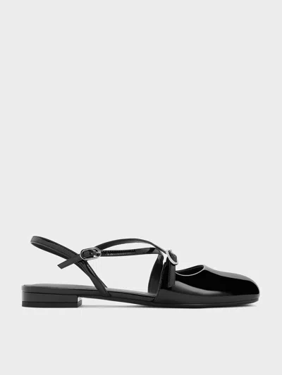 CHARLES & KEITH CHARLES & KEITH - PATENT CROSSOVER BUCKLED SLINGBACK FLATS