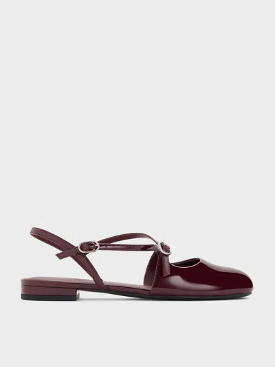 CHARLES & KEITH CHARLES & KEITH - PATENT CROSSOVER BUCKLED SLINGBACK FLATS