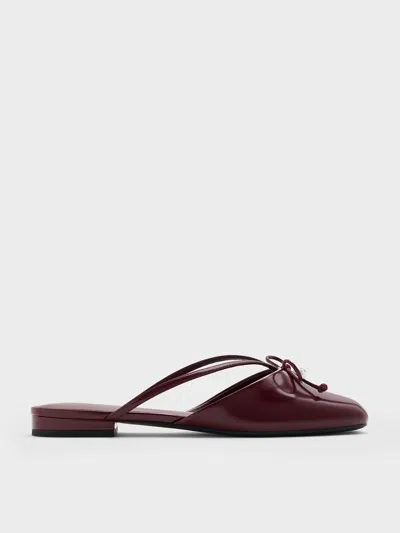 CHARLES & KEITH CHARLES & KEITH - PEARL-ACCENT BOW FLAT MULES