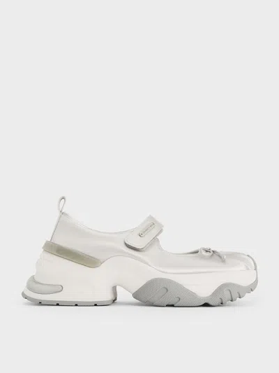 CHARLES & KEITH CHARLES & KEITH - SATIN BOW TWO-TONE MARY JANE SNEAKERS