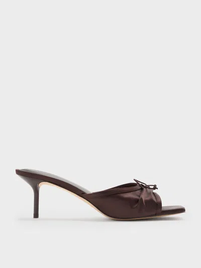 CHARLES & KEITH CHARLES & KEITH - SATIN RUCHED BOW HEELED MULES