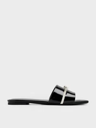 CHARLES & KEITH CHARLES & KEITH - TWO-TONE BOW SLIDE SANDALS