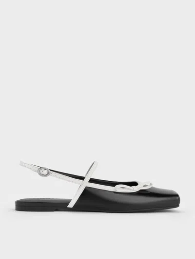CHARLES & KEITH CHARLES & KEITH - TWO-TONE BOW SLINGBACK MARY JANE FLATS