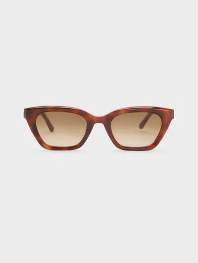 CHARLES & KEITH CHARLES & KEITH - VESTA TORTOISESHELL ANGULAR CAT-EYE SUNGLASSES
