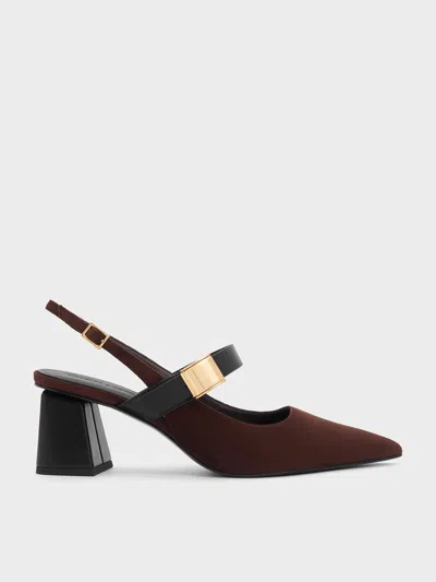 CHARLES & KEITH CHARLES & KEITH - YVETTE FAUX SUEDE MARY JANE SLINGBACK PUMPS