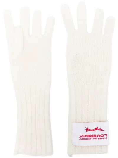 CHARLES JEFFREY LOVERBOY LOGO-PATCH KNITTED GLOVES