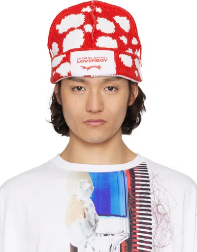 CHARLES JEFFREY LOVERBOY RED & WHITE LOVERBOY BEANIE
