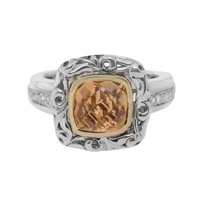CHARLES KRYPELL WOMEN'S STERLING SILVER AND 18K GOLD RING