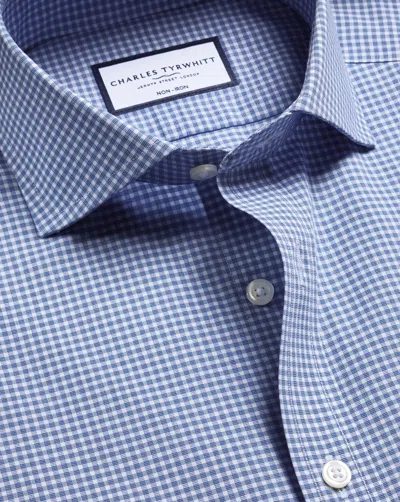 CHARLES TYRWHITT MEN'S CHARLES TYRWHITT NON-IRON POPLIN GINGHAM SHIRT