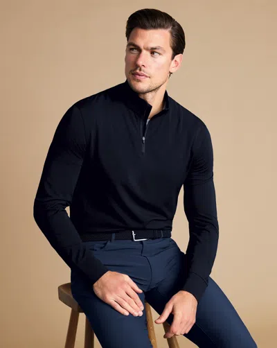 CHARLES TYRWHITT MEN'S CHARLES TYRWHITT PERFORMANCE ZIP NECK SWEATER