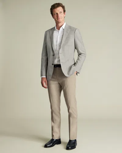 CHARLES TYRWHITT MEN'S CHARLES TYRWHITT SMART STRETCH TEXTURE TROUSERS