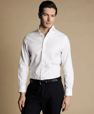 CHARLES TYRWHITT MEN'S SLIM-FIT TWILL DRESS SHIRT