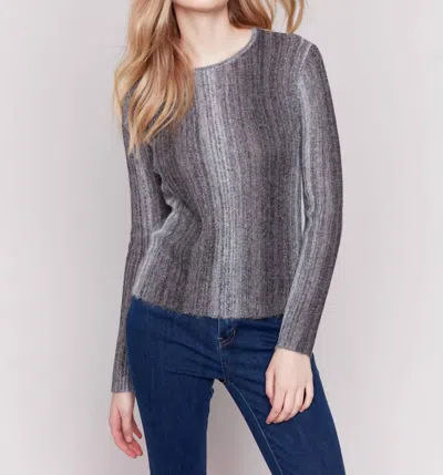 CHARLIE B SPACE DYE YARN SWEATER IN GREY