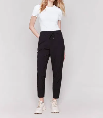 CHARLIE B TECHNO PANTS IN BLACK