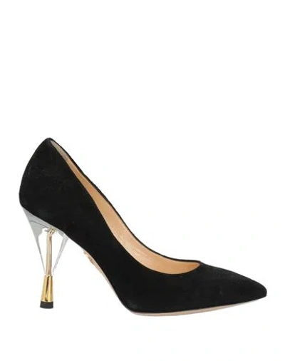 CHARLOTTE OLYMPIA CHARLOTTE OLYMPIA WOMAN PUMPS BLACK SIZE 5 LEATHER