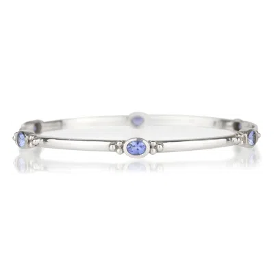 CHARLOTTE'S WEB JEWELLERY WOMEN'S HOLI JEWEL SILVER BANGLE - TANZANITE